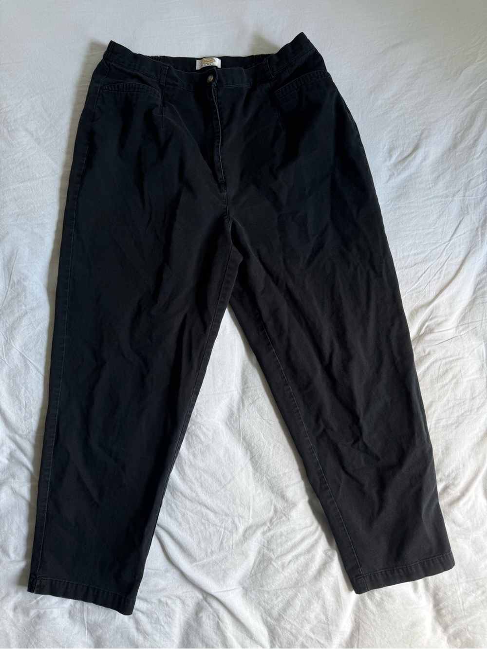 Vintage Talbots Black High Rise Elastic Waist Capris 14W